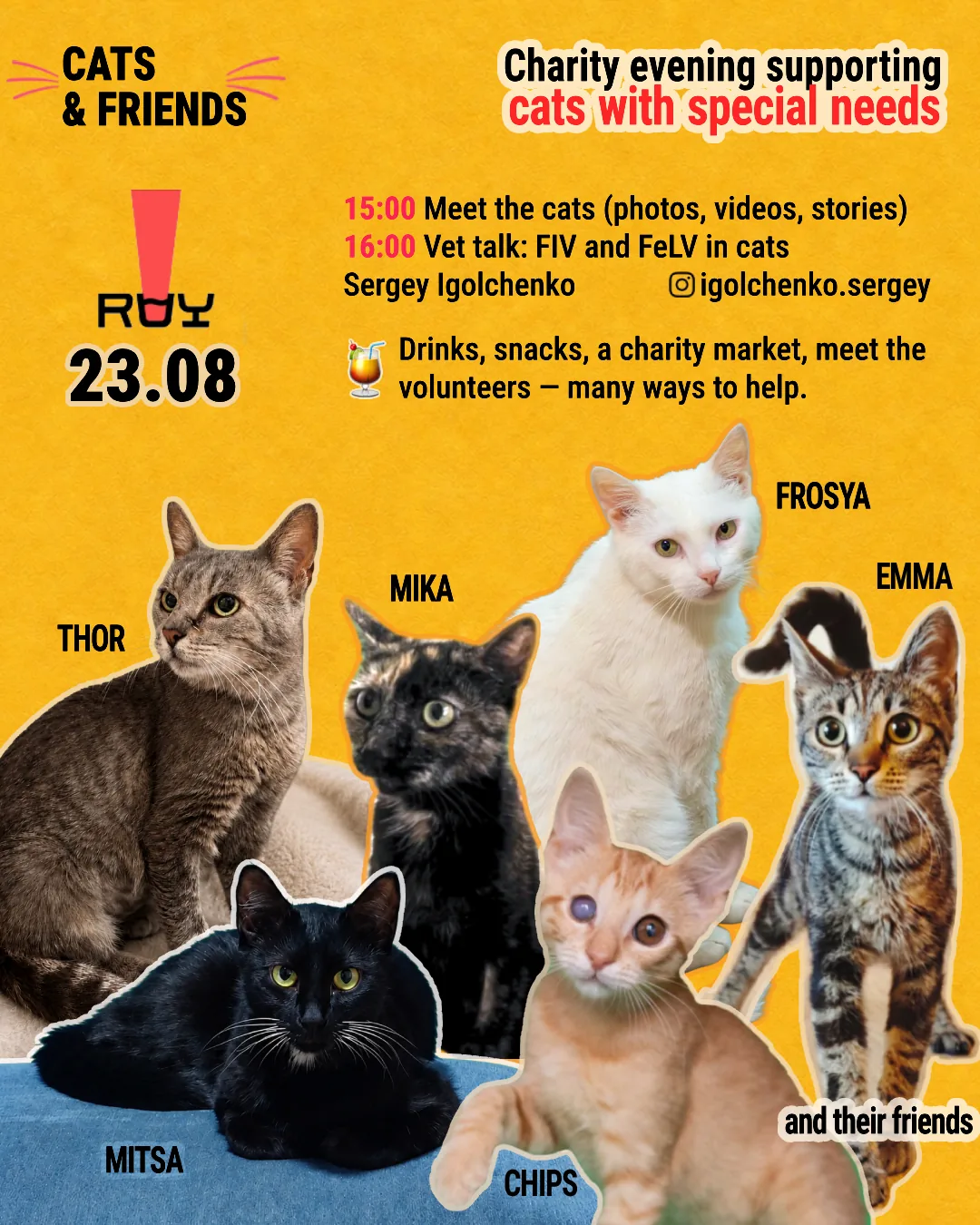 One evening — many ways to help. 23 August, Ray Bar · Novi Sad